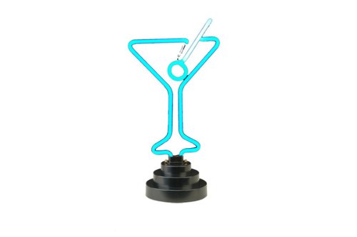 Standing Martini Glass Blue Neon  Night Lamp