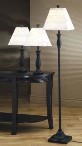 Three Lamps Set In Black By Coaster Furniture 