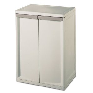 Sterilite 01408501 2-Shelf Base Cabinet with Putty